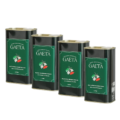 Olio extravergine di oliva 100% italiano, 4 latte da 1 litro, estratto a freddo, medio-intenso