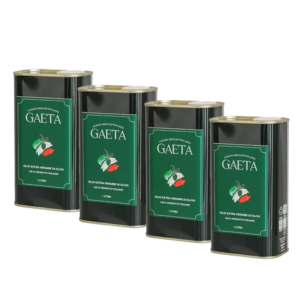 Olio extravergine di oliva 100% italiano, 4 latte da 1 litro, estratto a freddo, medio-intenso